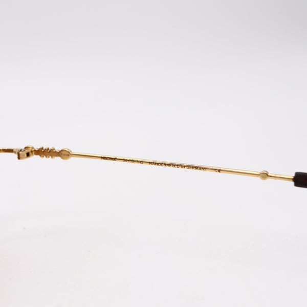 NAVIER Germany 2000 Fashion Polarized Sun-Glasses In Solid 18Kt Yellow Gold