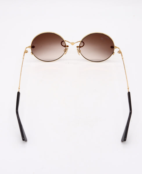 NAVIER Germany 2000 Fashion Polarized Sun-Glasses In Solid 18Kt Yellow Gold