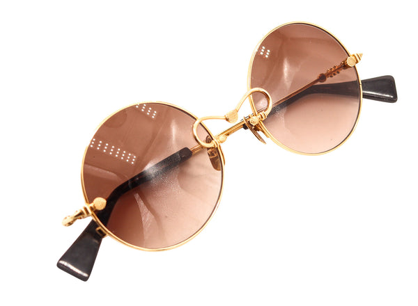 NAVIER Germany 2000 Fashion Polarized Sun-Glasses In Solid 18Kt Yellow Gold