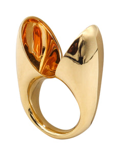 -Vram Minassian Modernist Sculptural Echo Ring In Polished 18Kt Yellow Gold