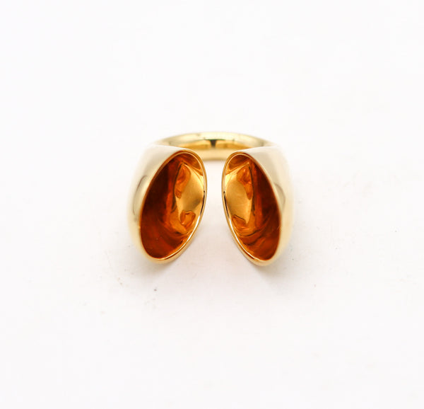 -Vram Minassian Modernist Sculptural Echo Ring In Polished 18Kt Yellow Gold