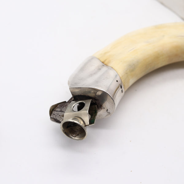 AUSTRIA 1900 Antique Cigar Cutter Sculpted Hunting Dog In .900 Sterling Silver