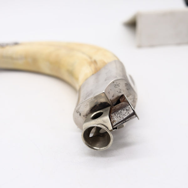 AUSTRIA 1900 Antique Cigar Cutter Sculpted Hunting Dog In .900 Sterling Silver