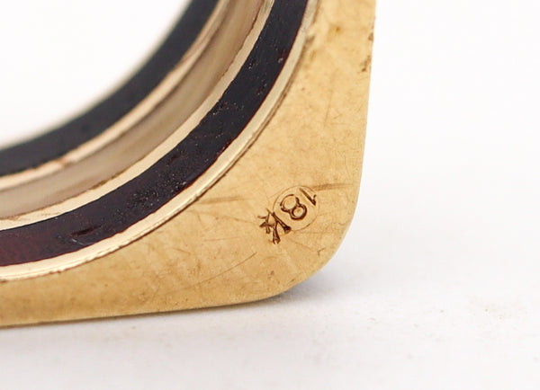 -Octavio Sarda Palau 1970 Barcelona Geometric Ring In 18Kt Gold With Gemstones