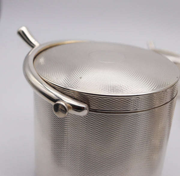 HERMES PARIS 1935 Art-Deco Round Box And Trays Desk Set In .950 Sterling Silver