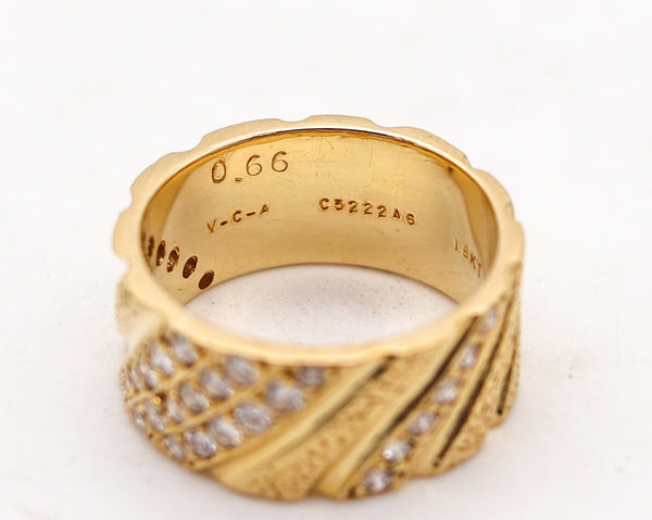 -Van Cleef & Arpels 1970 Band Ring In 18Kt Yellow Gold With VVS Diamonds