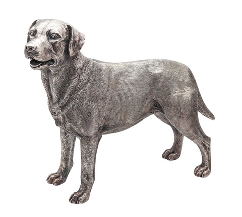 CAMELOT SILVERWARE England Desk Labrador Retriever Dog Sculpture In .925 Sterling