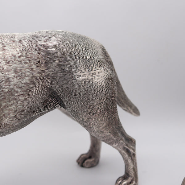 CAMELOT SILVERWARE England Desk Labrador Retriever Dog Sculpture In .925 Sterling