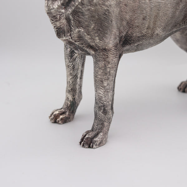 CAMELOT SILVERWARE England Desk Labrador Retriever Dog Sculpture In .925 Sterling