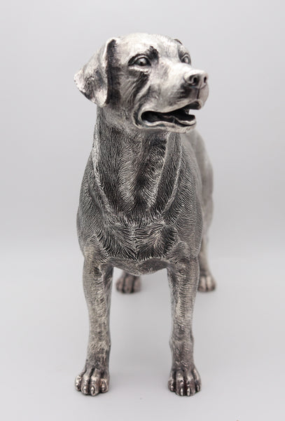 CAMELOT SILVERWARE England Desk Labrador Retriever Dog Sculpture In .925 Sterling