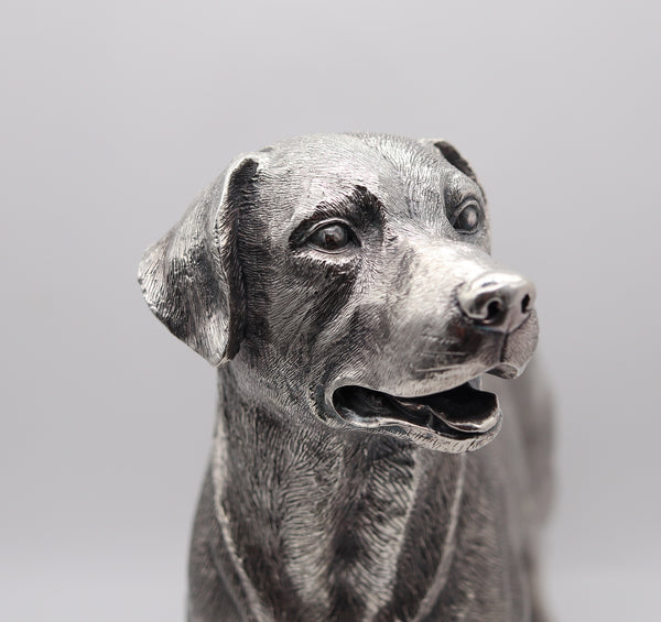 CAMELOT SILVERWARE England Desk Labrador Retriever Dog Sculpture In .925 Sterling