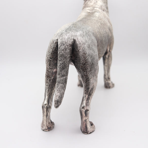CAMELOT SILVERWARE England Desk Labrador Retriever Dog Sculpture In .925 Sterling