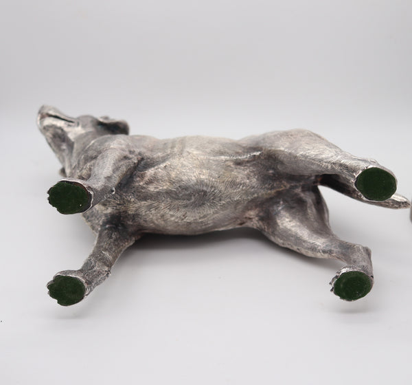 CAMELOT SILVERWARE England Desk Labrador Retriever Dog Sculpture In .925 Sterling