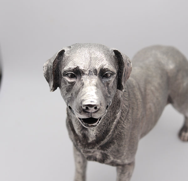 CAMELOT SILVERWARE England Desk Labrador Retriever Dog Sculpture In .925 Sterling