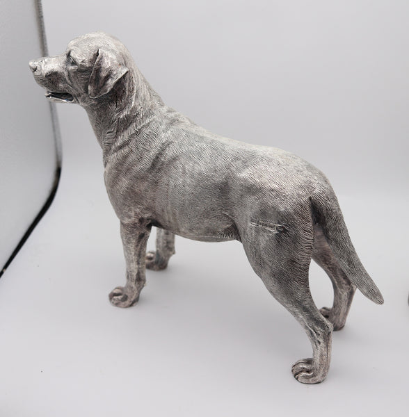 CAMELOT SILVERWARE England Desk Labrador Retriever Dog Sculpture In .925 Sterling