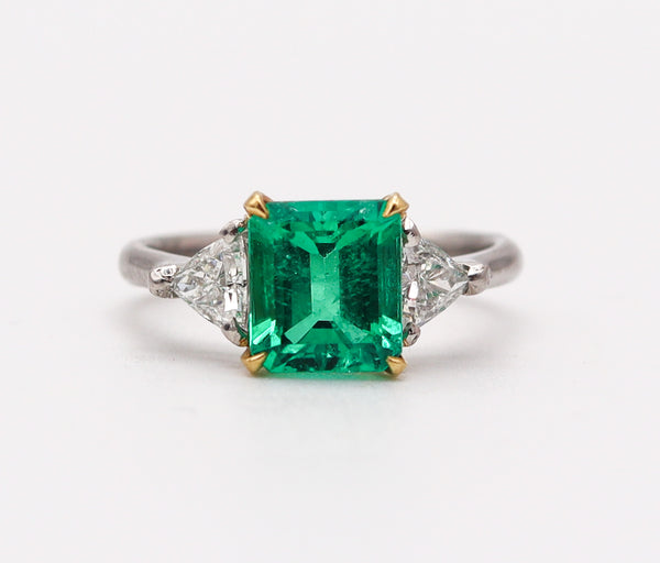 TIFFANY & CO. Ring In Platinum And 18Kt Gold With 2.13 Ctw Emerald & Diamonds