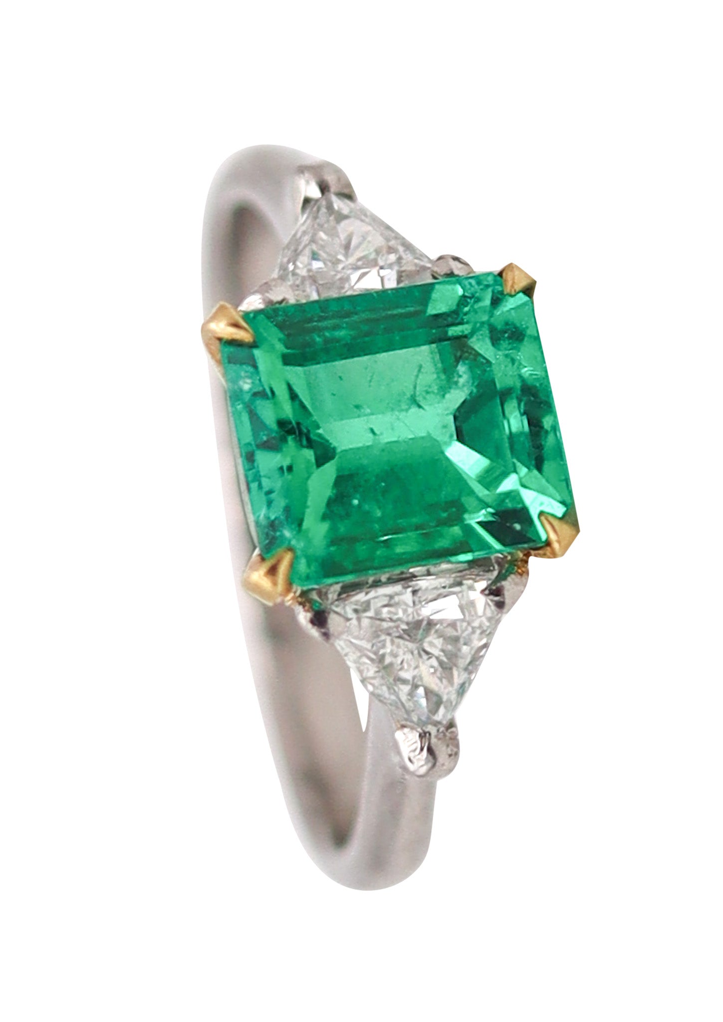 TIFFANY & CO. Ring In Platinum And 18Kt Gold With 2.13 Ctw Emerald & Diamonds
