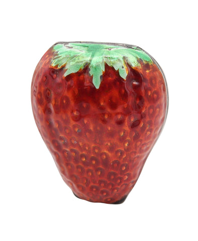 AUSTRIAN 1915 Strawberry Shaped Enameled Pill Box In .900 Sterling Silver