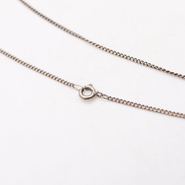 GEORGIAN 1820 Blue And White Enameled Necklace In Sterling Silver With Marcasite