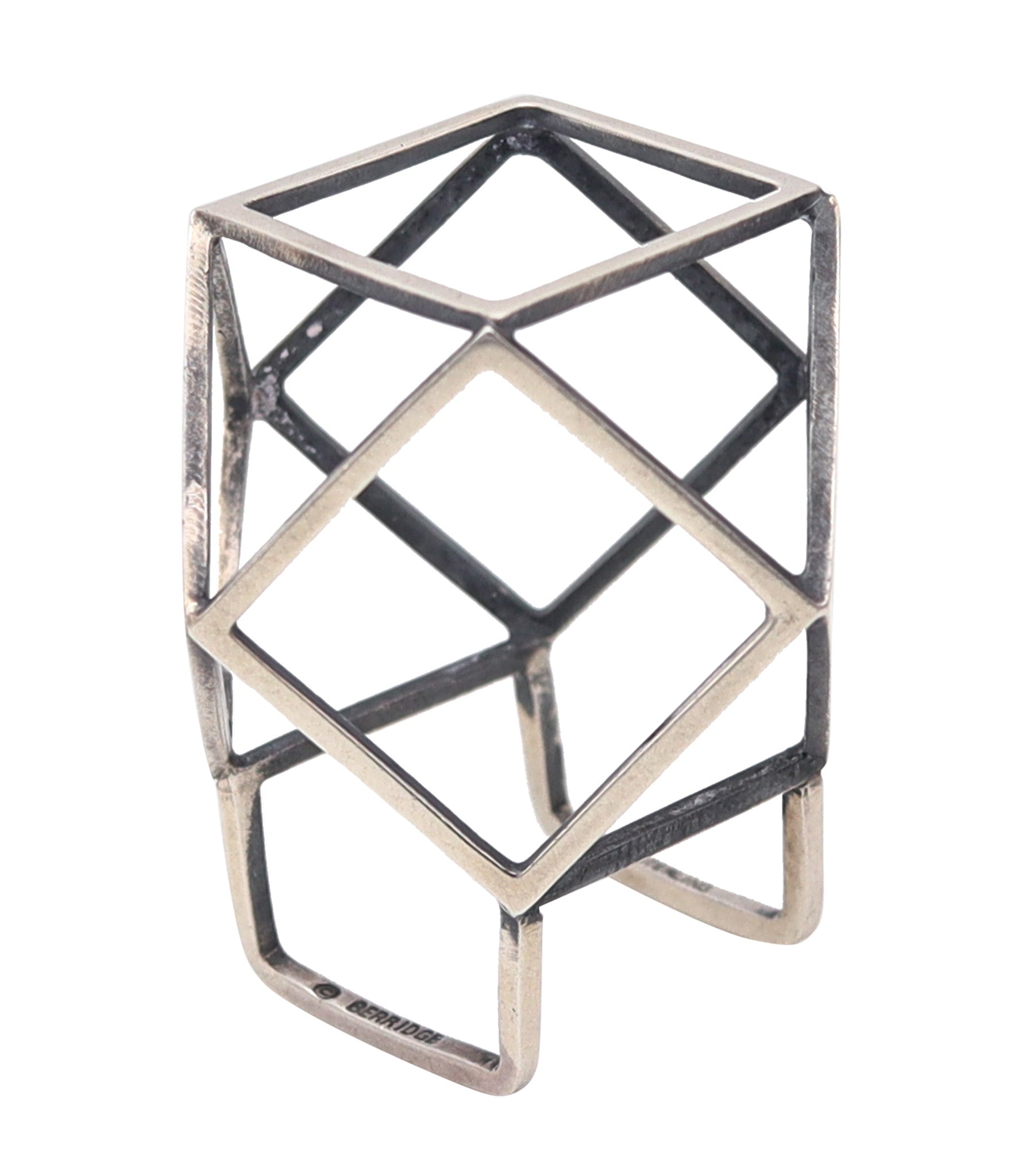 RUTH BERRIDGE 1952-1960 Architectural Three Dimensional Ring In Sterling Silver