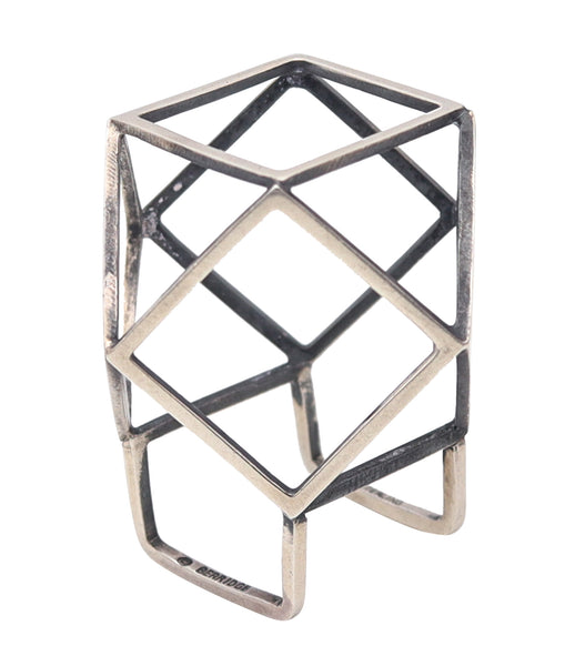 RUTH BERRIDGE 1952-1960 Architectural Three Dimensional Ring In Sterling Silver