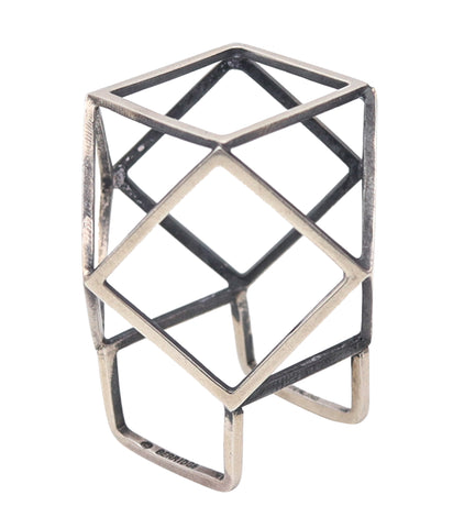 RUTH BERRIDGE 1952-1960 Architectural Three Dimensional Ring In Sterling Silver