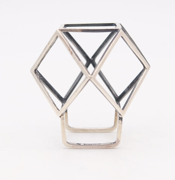 RUTH BERRIDGE 1952-1960 Architectural Three Dimensional Ring In Sterling Silver