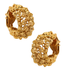 TIFFANY & CO. 1960 George Schuler Clips Hoops Earrings In 18Kt Yellow Gold