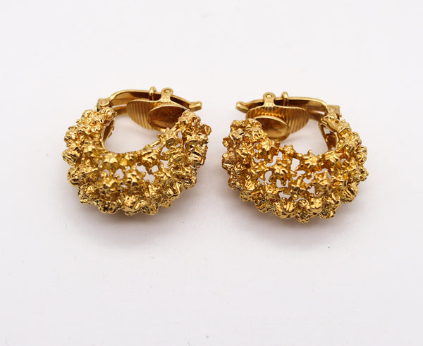 TIFFANY & CO. 1960 George Schuler Clips Hoops Earrings In 18Kt Yellow Gold