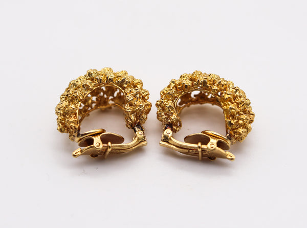 TIFFANY & CO. 1960 George Schuler Clips Hoops Earrings In 18Kt Yellow Gold