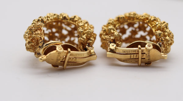 TIFFANY & CO. 1960 George Schuler Clips Hoops Earrings In 18Kt Yellow Gold