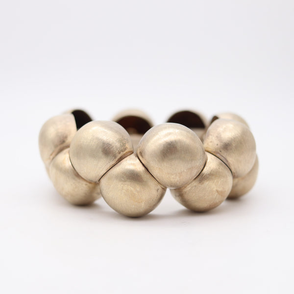 YUKIHIRO SHIBATA Modernist Flexible Bangle In .950 Sterling & Gold Vermeil