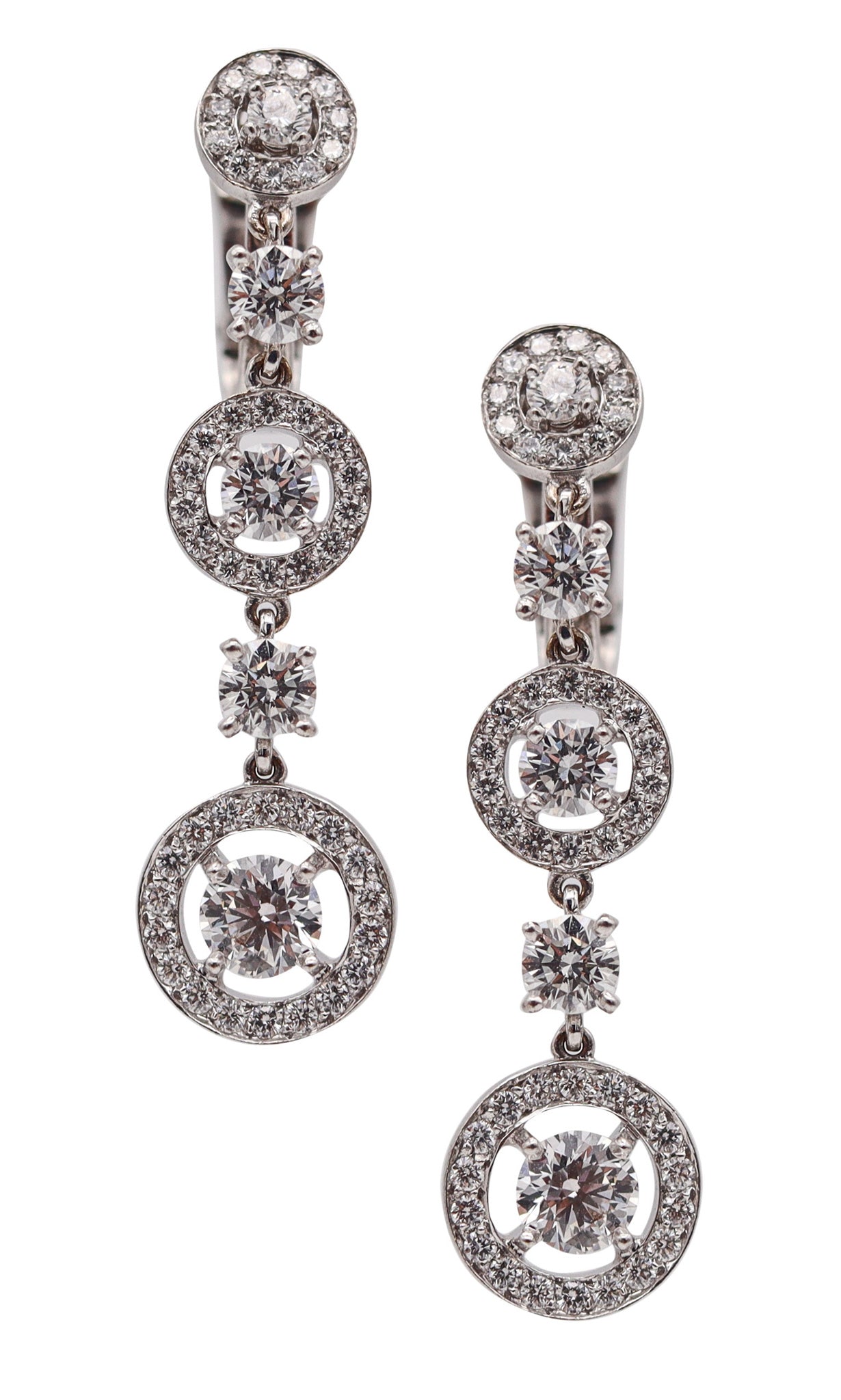 BOUCHERON Paris Ava Collection Dangle Earrings In 18Kt With 9.59 Ctw In Diamonds