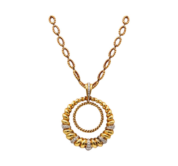 -MELLERIO DITS MELLER 1970 Paris Necklace In 18Kt Gold With 1.28 Cts In Diamonds