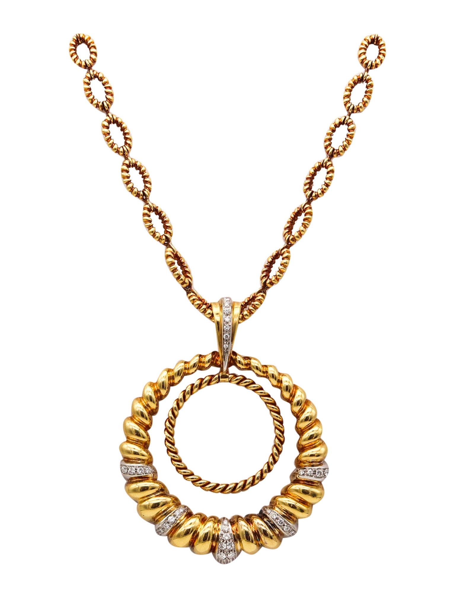 -MELLERIO DITS MELLER 1970 Paris Necklace In 18Kt Gold With 1.28 Cts In Diamonds