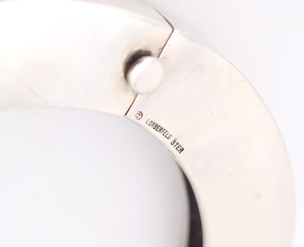 MARCIA LORBERFELD 1980 Modernist Bangle Bracelet In .925 Sterling Silver