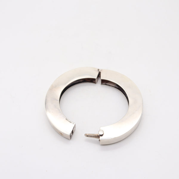 MARCIA LORBERFELD 1980 Modernist Bangle Bracelet In .925 Sterling Silver