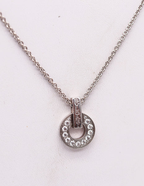 BULGARI Milano Bvlgari-Bvlgari Pendant Necklace In 18Kt White Gold and VS Diamonds