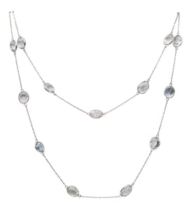 AQUAMARINES 1950 Long Station Necklace In Platinum With 72.98 Ctw Aquamarines