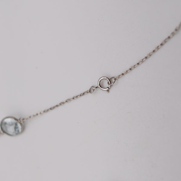 AQUAMARINES 1950 Long Station Necklace In Platinum With 72.98 Ctw Aquamarines