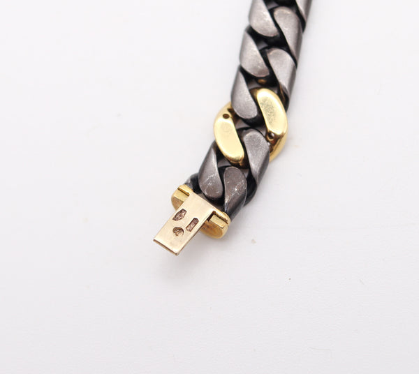 FRED Paris 1970 Two Tones Bracelet Chain In 18Kt Yellow Gold With VS Diamonds