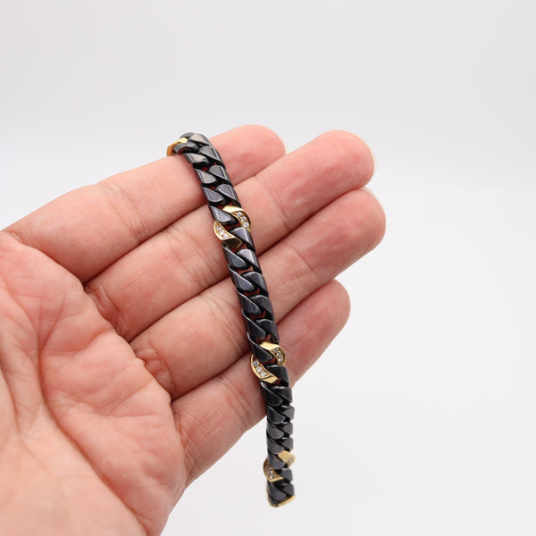 FRED Paris 1970 Two Tones Bracelet Chain In 18Kt Yellow Gold With VS Diamonds