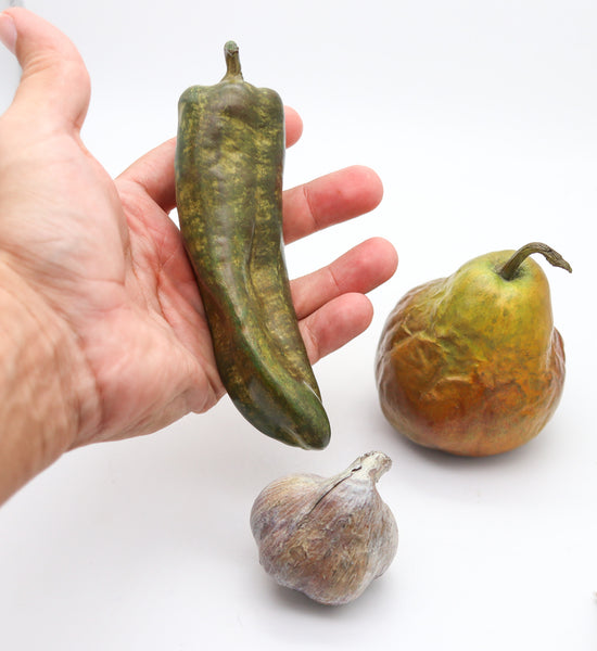 DONALD L. REED 1993 Suite Of Real Size Vegetables & Fruits In Polychromate Bronze