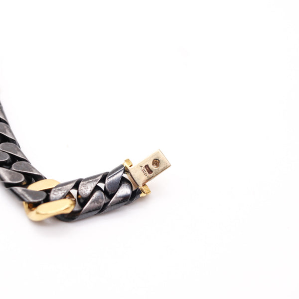 FRED Paris 1970 Two Tones Necklace Chain In 18Kt Yellow Gold & 1.98 Ctw Diamonds