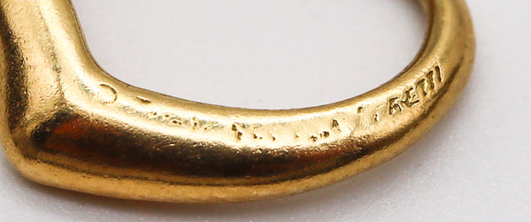 TIFFANY & CO. Vintage Elsa Peretti Medium Open Heart Pendant In 18Kt Yellow Gold