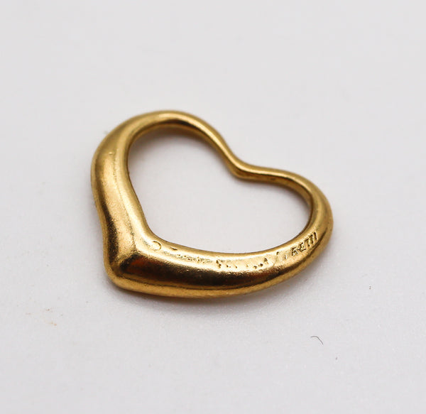 TIFFANY & CO. Vintage Elsa Peretti Medium Open Heart Pendant In 18Kt Yellow Gold