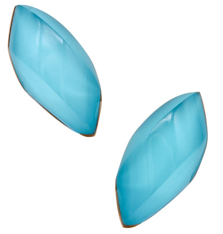 -Vhernier Milano Aladino Clip On Earrings In 18Kt Yellow Gold With Blue Quartz