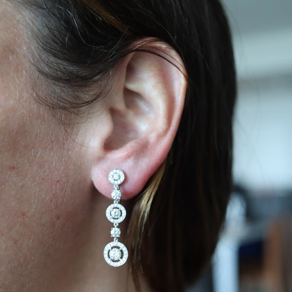 BOUCHERON Paris Ava Collection Dangle Earrings In 18Kt With 9.59 Ctw In Diamonds