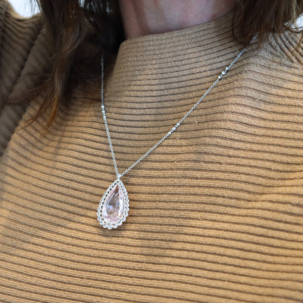 TIFFANY & CO. Long Platinum Necklace With Ctw In Kunzite And Diamonds