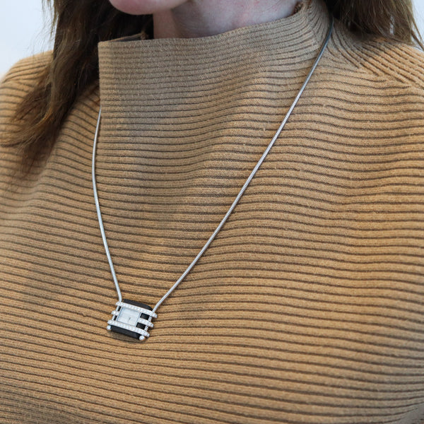 VAN CLEEF & ARPELS Slider Necklace-Watch In Platinum 18Kt Gold Wood And Diamonds